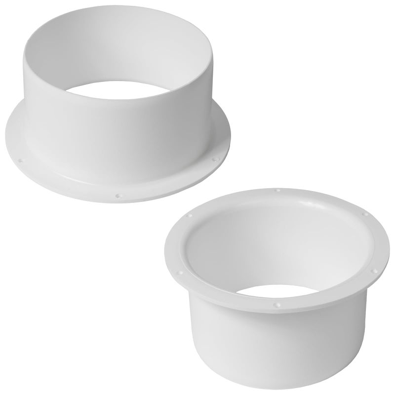 REPA MARKET 5"" Inch Pack of 2 - Duct Connector Flange - Plastic Male End Straight Pipe Coupler for Heating Cooling Ventilation System - Ducting  Dryer Vent Coupling Wall Plate - PVC Flange Adapter  HVAC Fittings - Image 1
